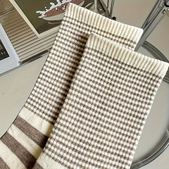 5 Pairs Striped Print Mid Tube Socks Women's Stockings