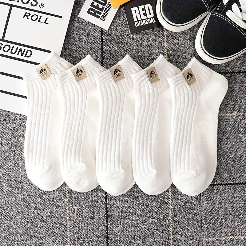 5 Pairs Women's Crew Socks - Comfy & Breathable Low Cut Ankle Stockings