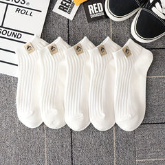 5 Pairs Women's Crew Socks - Comfy & Breathable Low Cut Ankle Stockings