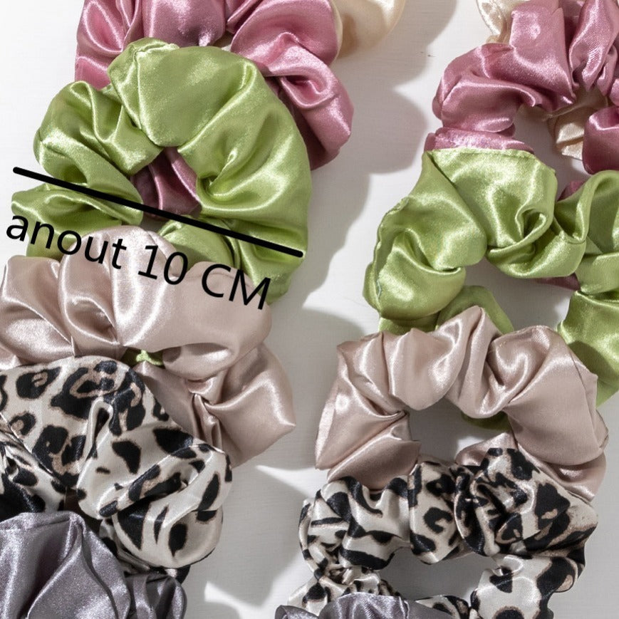 12PCS Satin Scrunchie Set Oversized Pastel Hair Tie Bracelet