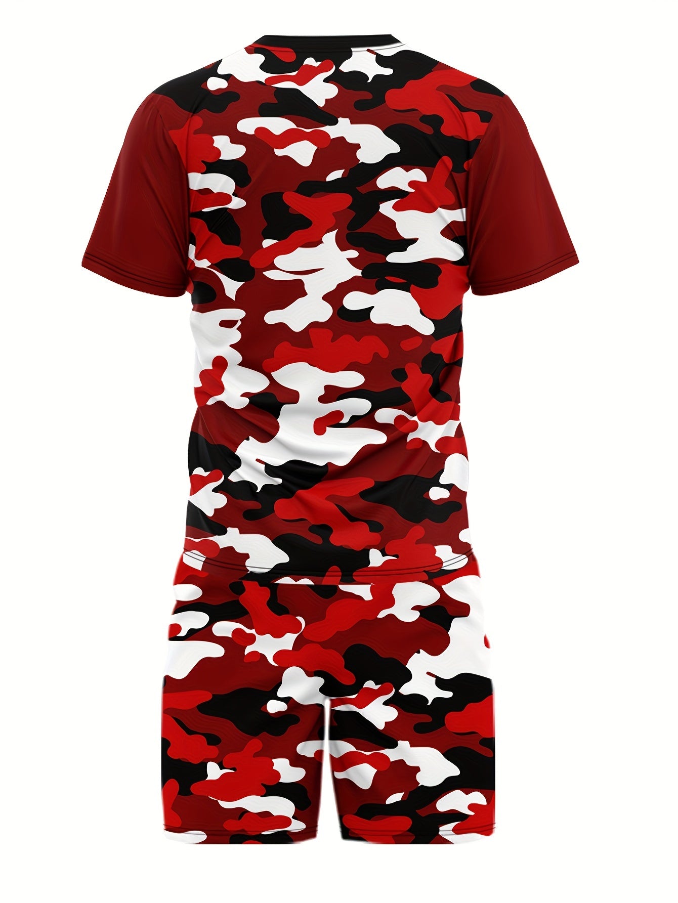 Camouflage Mens T-shirt & Drawstring Shorts Set Summer Outfit