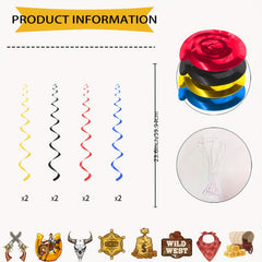Western Cowboy Party Decorations - Rodeo Banner & Cowboy Hanging Swirls