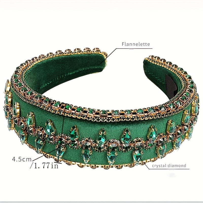 Baroque Crystal Headband Rhinestone Brim Head Hoop Vintage Hair Accessories