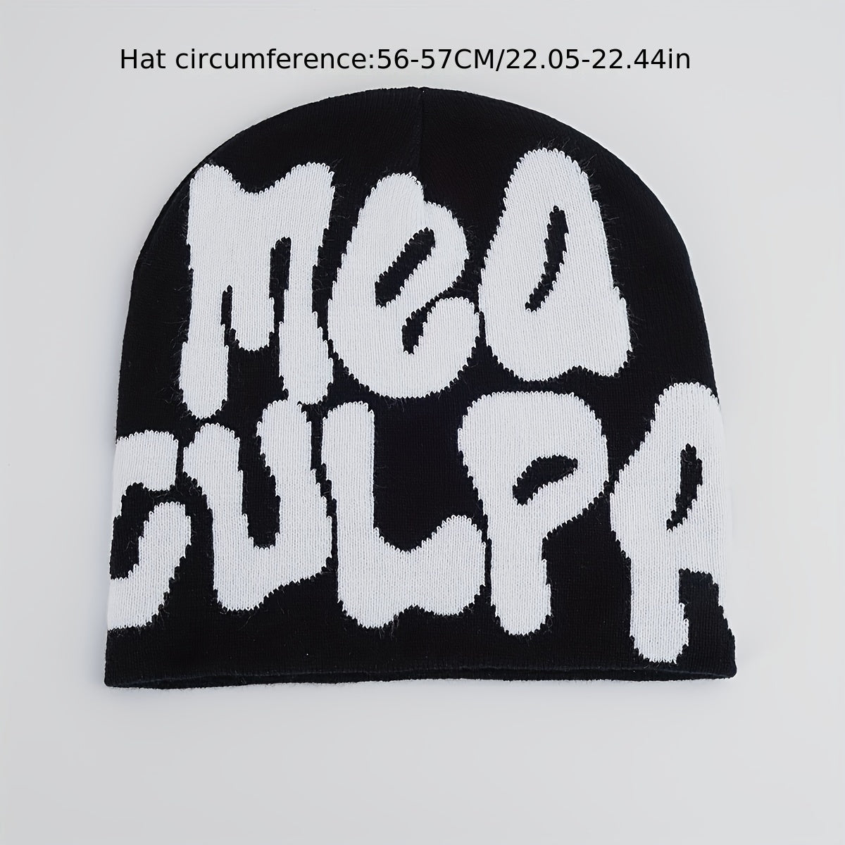 Y2K Knitted Beanie Cap Elastic Foldable Warm Skull Hat