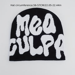 Y2K Knitted Beanie Cap Elastic Foldable Warm Skull Hat