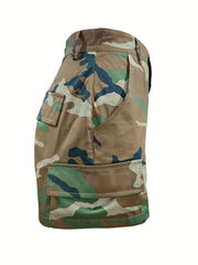 Camouflage Print Cargo Shorts for Women