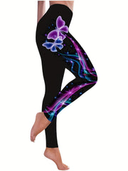  Ombre Butterfly Print Leggings