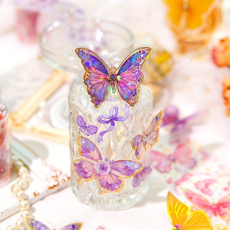 Butterfly Series Laser Golden DIY Journal Decorative Tape