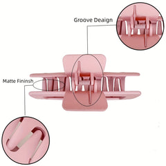 Matte Hollow Rectangle Hair Claws Shark Claw Solid Hair Accessories