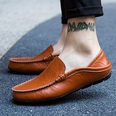 Men's Stitched Loafer Shoes Lightweight Slip-On Moccasins