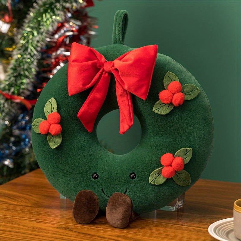 40cm Christmas Gingerbread Man Wreath Festive Decoration & Plush Toy Gift