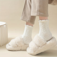 6 Pairs Fuzzy Socks Warm & Cozy Women's Stockings