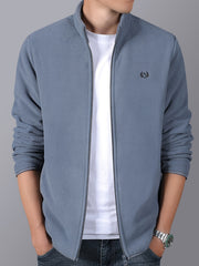 Men's Fleece Jacket Zip-Up Polar Casual Stand Collar