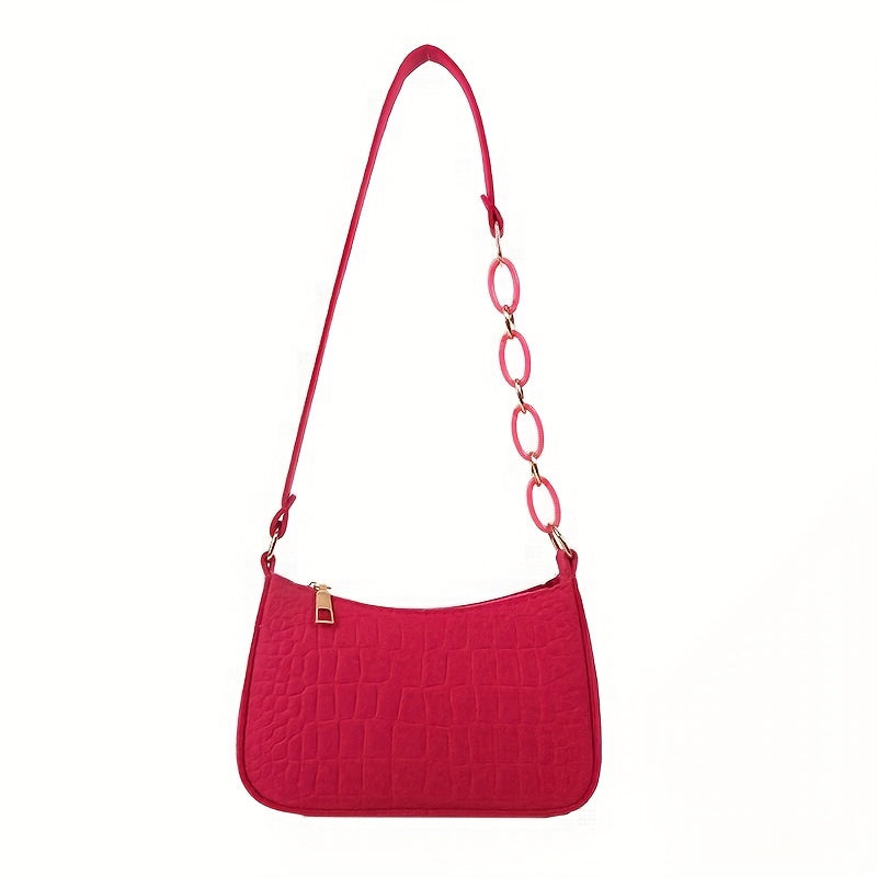 Crocodile Pattern Hobo Bag Shoulder Bag Women's Casual Handbag