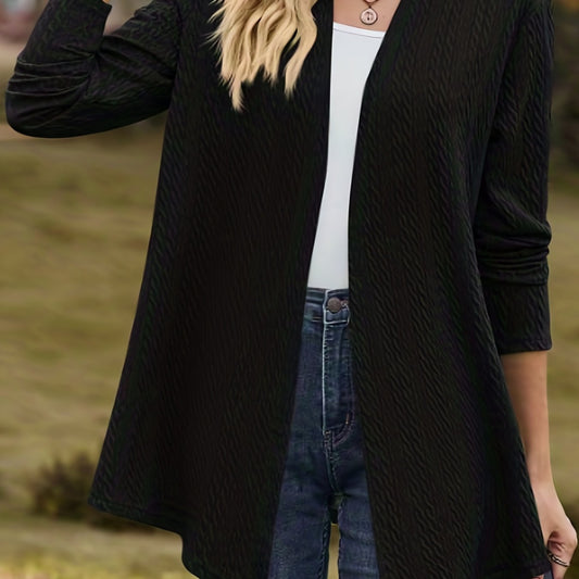 Jacquard Open Front Cardigan