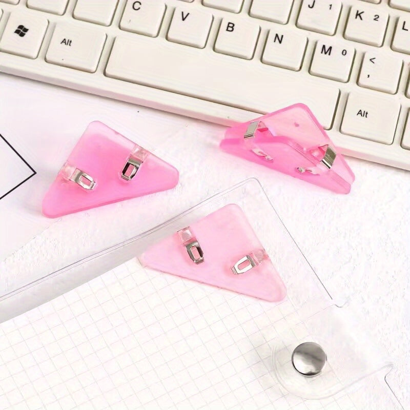 Acrylic Triangle Clip Set - Anti Roll Corner Clip for Office Documents