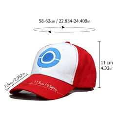 Anime Embroidery Baseball Cap Red Block Sun Hat Casual Unisex Dad Hats