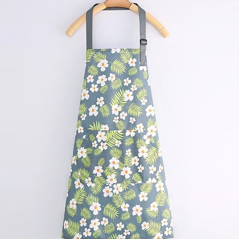 Waterproof Floral Print Apron for Gardening & Cooking