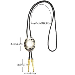 Western Cowboy BOLO Tie Natural Letter D Round Zinc Alloy Shirt Accessory