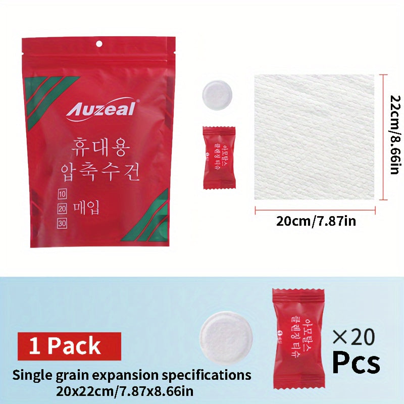 20pcs Portable Disposable Compressed Towels for Face and Body