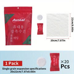 20pcs Portable Disposable Compressed Towels for Face and Body