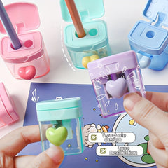 Macaron Colored Pencil Sharpener Sky Green Pink Manual Office Pencil Sharpener
