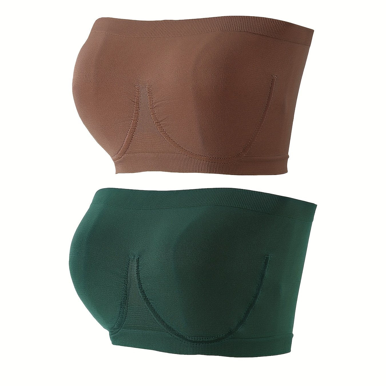 2pcs Seamless Bandeau Bras Soft Stretch Intimates Women's Lingerie