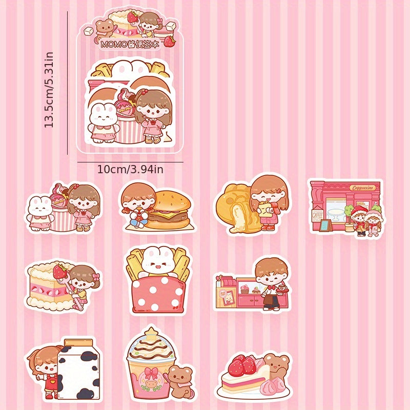 100 Pcs Cartoon Note Paper Pack Student DIY Material Paper