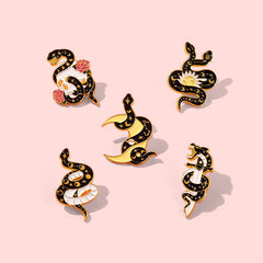 Gothic Snake Enamel Pins Horror Animal Lapel Pin