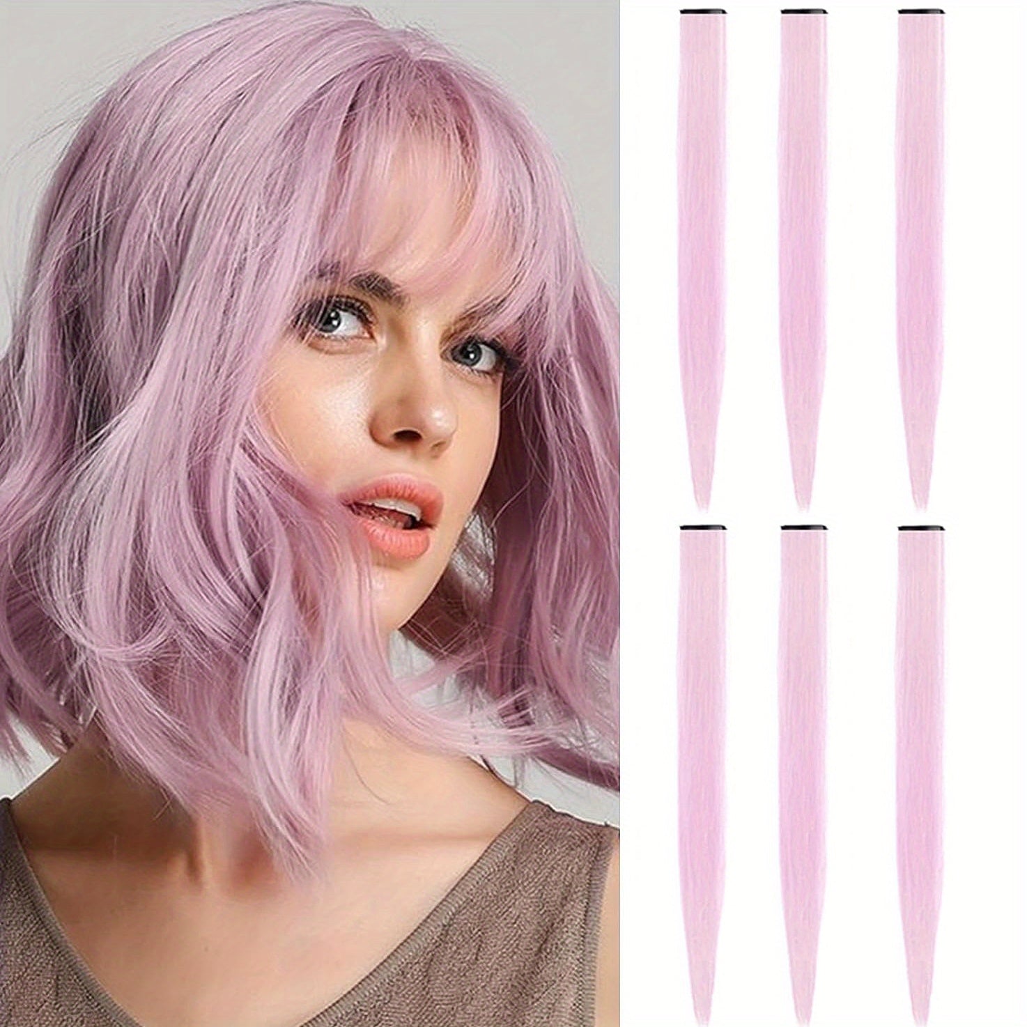 6pcs Red Hair Extensions Clip In 50 8 Cm Long Straight Heat Resistant Girls