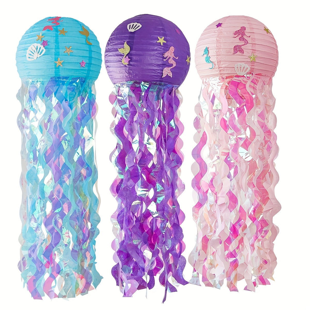 Mermaid Jellyfish Lantern Colorful DIY Paper Lantern Spring Party Decoration