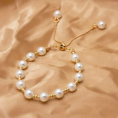 Faux Pearls Beaded Bracelet for Women - Hand Jewelry
