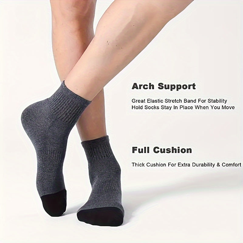 6 Pairs Cushioned Running Socks Breathable Outdoor Sports Socks