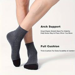 6 Pairs Cushioned Running Socks Breathable Outdoor Sports Socks