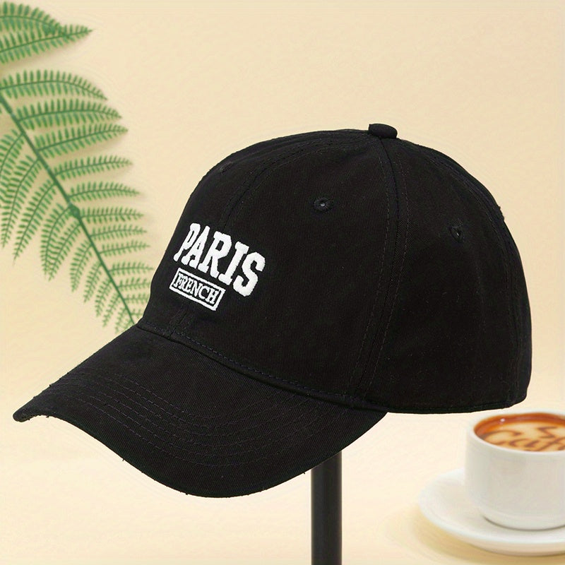 Paris Embroidery Baseball Cap Solid Casual Golf Sports Hat Unisex Dad Hats