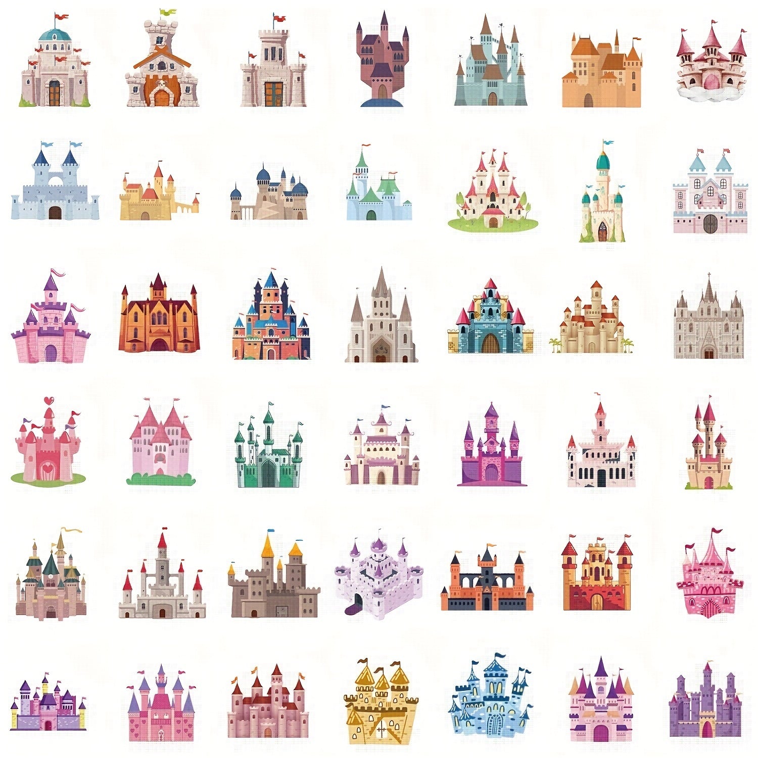 40pcs Princess Castle Stickers for Phone Computer Decoration
