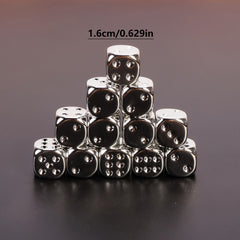 10pcs Golden & Silvery Rounded Acrylic Dices for Bar & KTV