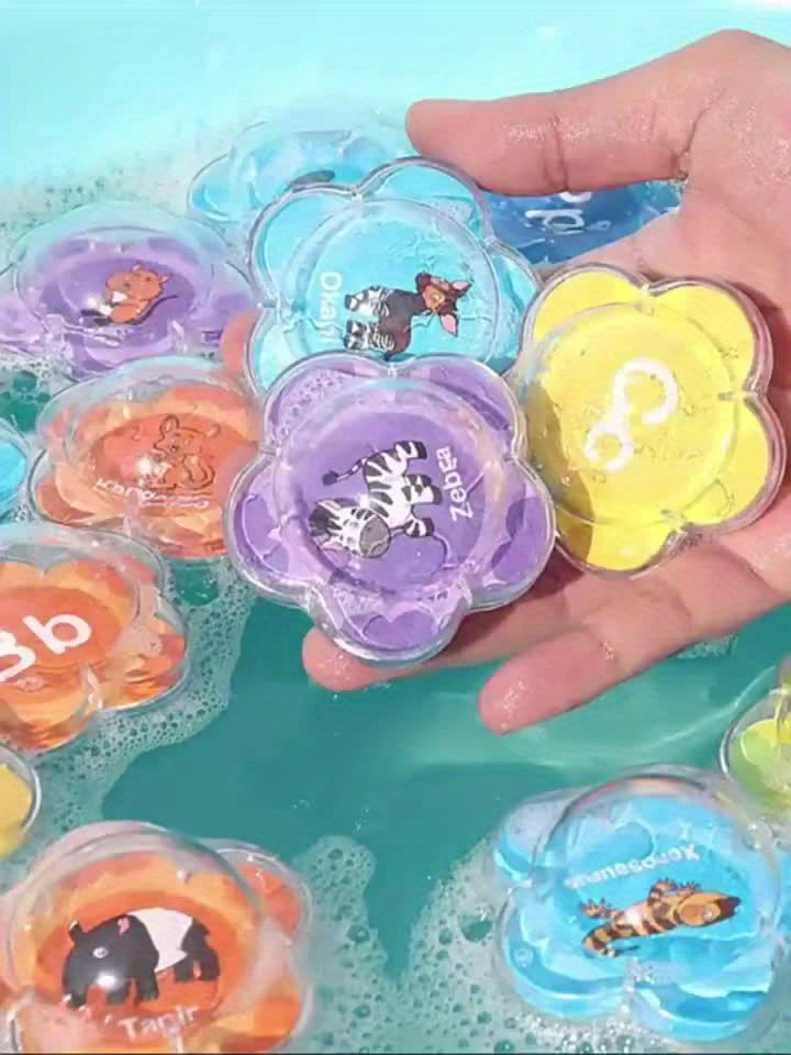 10pcs Floating Bath Learning Toys Alphabet & Number Animal Water Toy Set