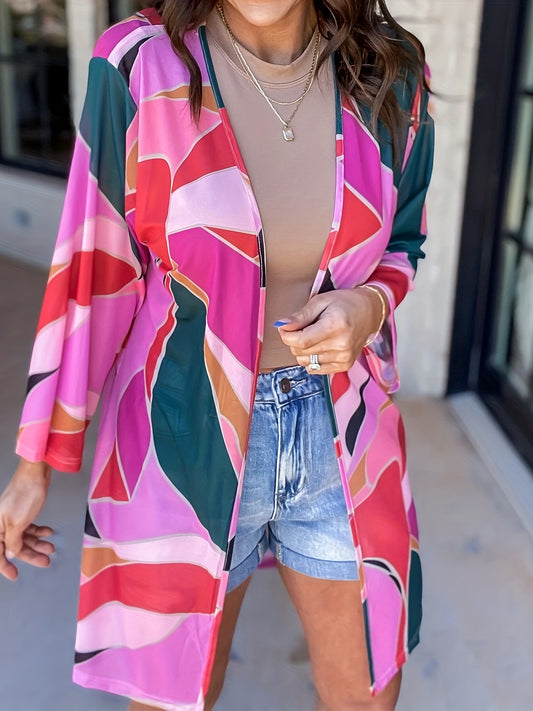  Colorblock Stretch Cardigan