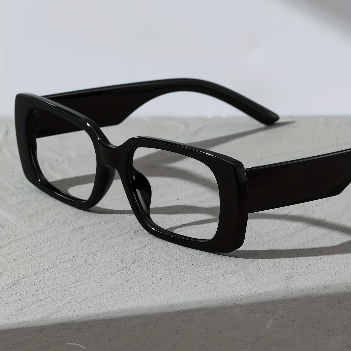 Minimalist Square Frame Clear Lens Glasses Decorative Anti Light Eyewear