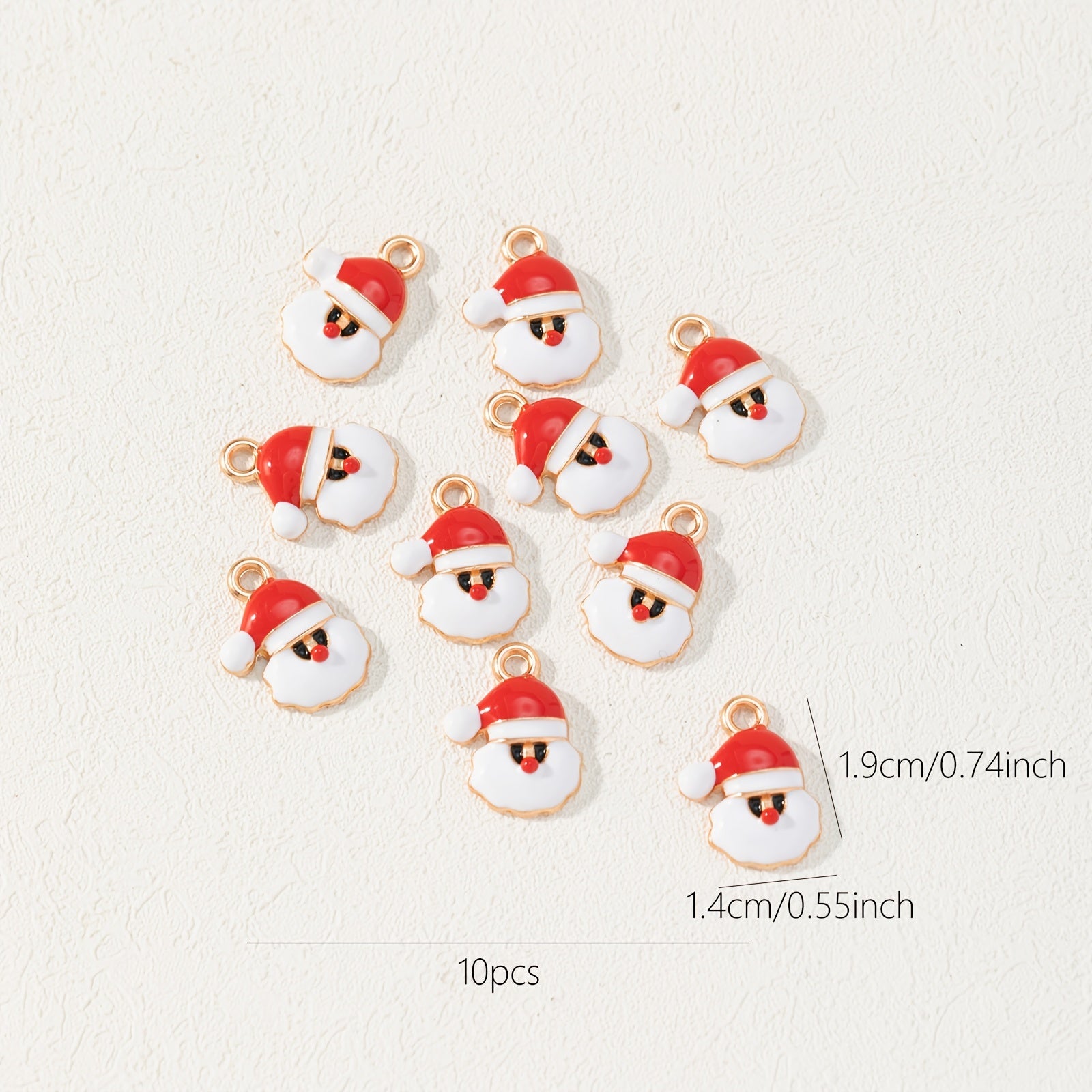 10pcs Santa Claus Alloy Pendant Christmas Style Accessories
