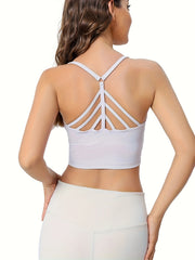 Solid Round Neck Sports Tank Top Women's Activewear