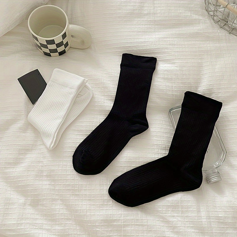 Soft Ribbed Mid Tube Socks Women's Stockings