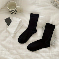 Soft Ribbed Mid Tube Socks Women's Stockings