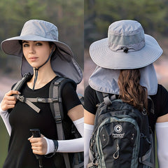 Mesh Sun Hat UV Protection Bucket Hat with Neck Cover