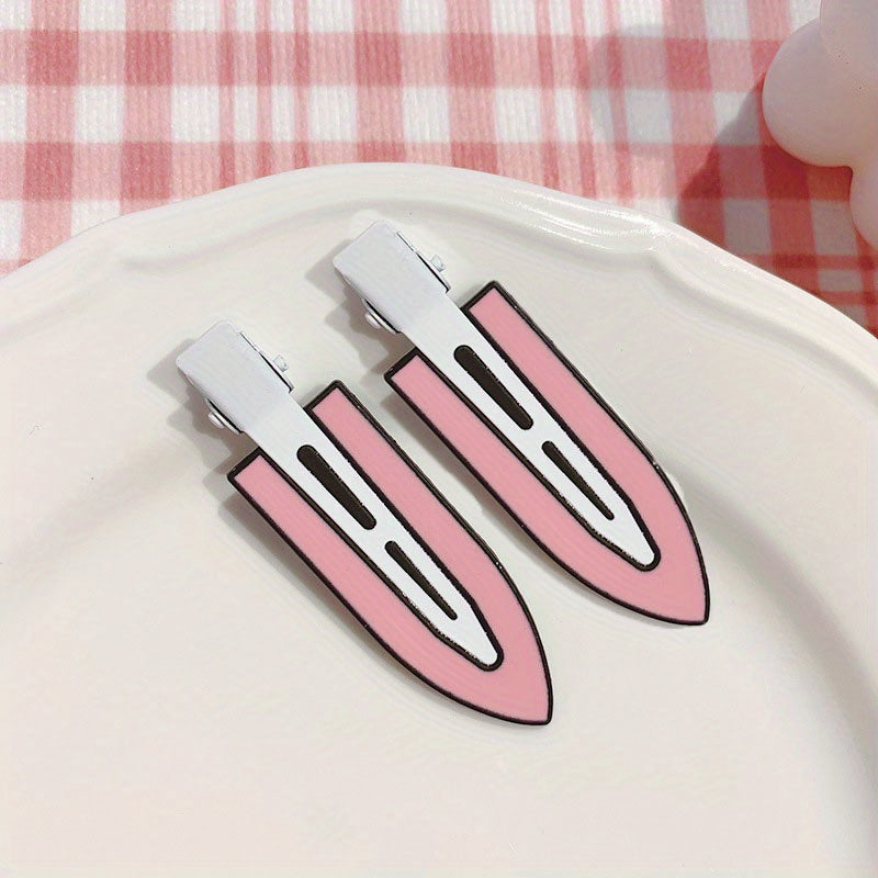 2pcs 3D Snap Clips Alloy Hair Clips for Women Girls