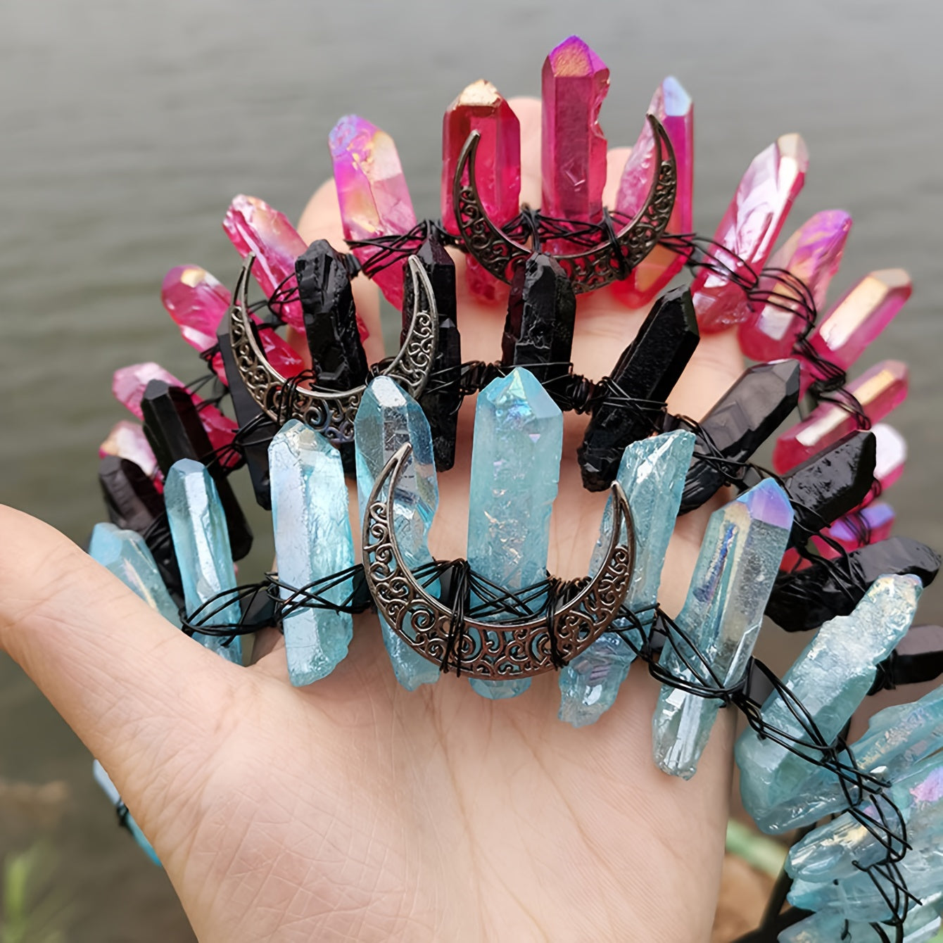 Crystal Crown Hairband Quartz Rhinestone Tiara Mermaid Hair Accessories