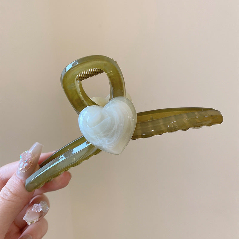 Heart Shape Hair Claw Women Girls Shark Claw Clip Women Headdress