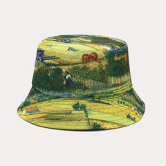 Oil Painting Fisherman Hat Bucket Hat Outdoor Sunshade Sunscreen
