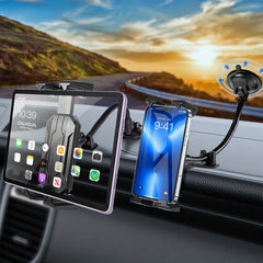 Car Phone Mount Tablet Holder Long Arm Gooseneck Suction Cup Mount